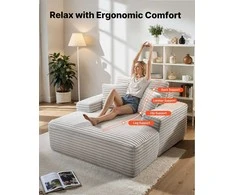 Vidaus poilsio krėslas, moderni minkšta itin didelė skaitymo kėdė su pagalvėmis ir porankiais, gili sofa miegamajam ir svetainei, minkštas fotelis