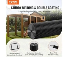 Vielos tinklas 1220x15240 mm, cinkuotas, 19 dydžio, vištidės tvora, PVC danga, triušių, gyvačių apsaugai, paukštidėms