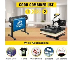 Vinilo pjaustytuvas ir termo presas 5in1, 720 mm ploteris, 38x38 cm presas, marškinėlių spausdinimui, drabužių gamybai, šilumos perdavimo įranga