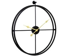 Vintažinis sieninis laikrodis Circulo 56 cm, juodo metalo rėmas, lofto stiliaus, didelis dekoratyvinis, retro, industrinis