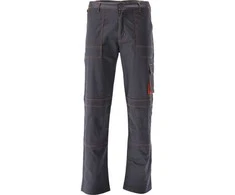 Yato Vyriškos darbo kelnės, dydis 2XL, Doria serija, pilkos ir oranžinės spalvos, 5 kišenės