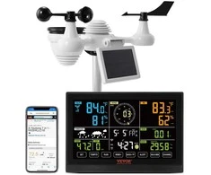 Wi-Fi meteorologijos stotis su 7.5 colių ekranu, vidaus/lauko, saulės jutiklis, namų orų stotis, skaitmeninė stotelė