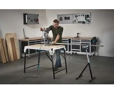 Wolfcraft Master Work 1600, sulankstomas dirbtuvių stalas, aliumininis darbo stalas, stalas dirbtuvėms, reguliuojamas darbo stalas
