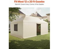 Žieminis pavėsinės uždangalas, tinka 3.66 x 6.10 m kietojo stogo pavėsinėms, visų oro sąlygų dviejų aukštų pavėsinės uždangalas, uždaras sandėliavimo pastogės uždangalas