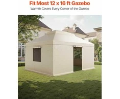 Žieminis pavėsinės uždangalas, tinka 3.66 x 4.87 m kietojo stogo pavėsinėms, visų oro sąlygų dviejų lygių pavėsinės uždangalas, uždaras sandėliavimo pastogės uždangalas