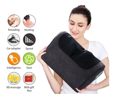 Elektrinė Shiatsu masažo pagalvė su infraraudonųjų spindulių šildymu Jinkairui, juoda