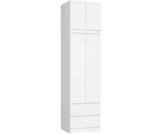 AKORD Spinta su viršutine dalimi 2 durys 2 stalčiai balta 60x51x234