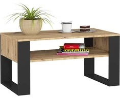 AKORD Kavos stalas Domi Dąb Rzemieślniczy/juodas 92x53x45