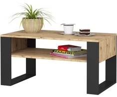 AKORD Kavos stalas Domi Dąb Rzemieślniczy/juodas 92x53x45