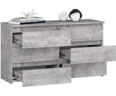 AKORD Komoda 6 stalčiai Betonas 100x35x57