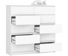 AKORD Kredens 10 stalčių Balta 120x40x121
