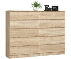 AKORD Komoda 10 stalčių Dąb Sonoma 160x40x121