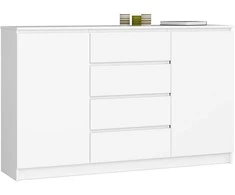 AKORD Kordas Buffet 2 durų 4 stalčių Balta 160x40x99