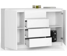 AKORD Kordas Buffet 2 durų 4 stalčių Balta 160x40x99
