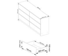 AKORD Baltas 160x40x77 lentyna 6 stalčiai