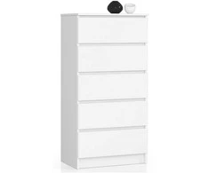 AKORD Kredens 5 stalčių Balta 60x40x121