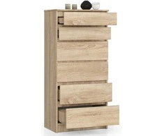AKORD Komoda 6 stalčių ąžuolo Sonoma 60x40x130