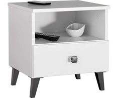 AKORD Komoda Mobi Baltai/juoda 40x37x43