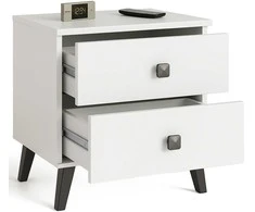 AKORD Komoda Mobi Baltai/juoda 40x37x58