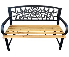 AKORD Sodo stalas Reo juodas 118x51x87