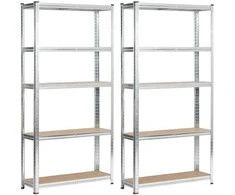 AKORD Metalinė lentyna su 10 lentynų Sidabrinė 90x30x180
