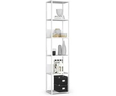 AKORD Metalinė lentyna Loft Balta/balta 40x32x192