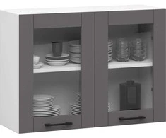 AKORD Spinta Vitrina Oliwia Balta/pilka 30x80x58