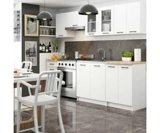 AKORD OLIWIA virtuvinių spintelių komplektas su vitrina, 2.4 m