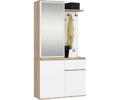 AKORD Įėjimo baldų rinkinys Entro Dąb Sonoma/baltas 95x35x183