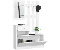 AKORD Balta baltų baldų rinkinys holui 90x25x170