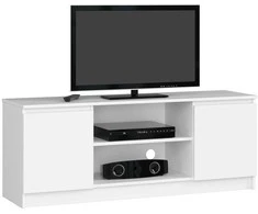 TV staliukas TV spintelis Akord su 2 durimis 1 lentyna Balta 140x40x55