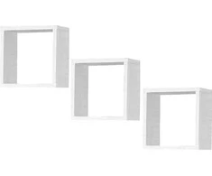AKORD Sienos lentyna rinkinys 3 baltos 25x15x25