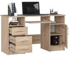 AKORD Darbastalis 3 stalčiai 1 spintelė Ana Dąb Sonoma 124x52x74