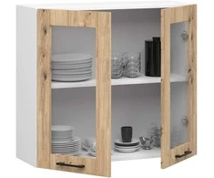 AKORD Spinta Vitrina Oliwia Balta/ąžuolas Meistras 30x80x72