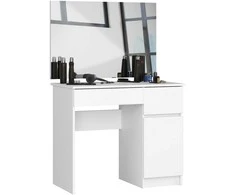 AKORD Konsolė su veidrodžiu dešinėje, baltos spalvos 90x50x142