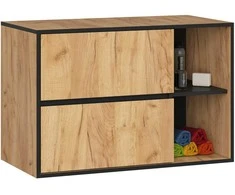 AKORD VAMI W90 praustuvo spintelė (2 stalčiai, 2 durys), Craft ąžuolas, juoda