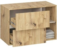 AKORD VAMI W90 spintelė po praustuvu su angomis, 2SZ, 2P, ąžuolas Artisan, kašmyras