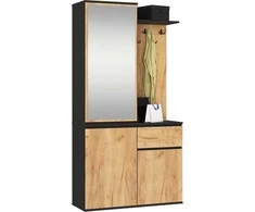 AKORD Įėjimo rinkinys Entro Oak/Juodas Craft 95x35x183