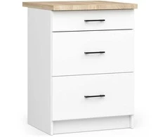 AKORD Virtuvės spintelė Oliwia 3 stalčiai balta 60x46x85