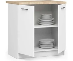 AKORD Spinta virtuvės spinta Oliwia 2 durų su baltais stalviršiais 80x46x85