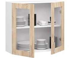 AKORD Spinta Lima Vitrine Balta/sonomos 80x31x72