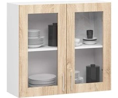 AKORD Spinta Lima Vitrine Balta/sonomos 80x31x72