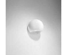 Sollux Lighting Lakuotas sieninis šviestuvas GLOBE baltas blizgesys