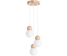 Pakabinamas šviestuvas Sollux Lighting Lempos pakabos PEKKA 3P blanc/bois naturel