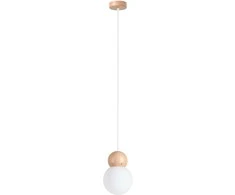 Pakabinamas šviestuvas Sollux Lighting Lempos pakabukas PEKKA 1 blanc/bois naturel