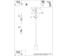 Pakabinamas šviestuvas Sollux Lighting Lempos pakabukas PEKKA 1 blanc/bois naturel
