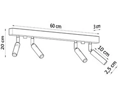 Sollux Lighting Lubinis šviestuvas EYETECH 4 juodas
