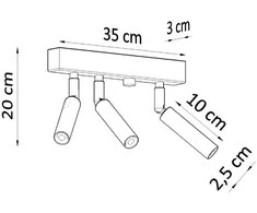 Sollux Lighting Lubinis šviestuvas EYETECH 3 juodas