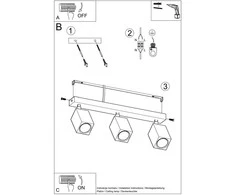 Sollux Lighting Lubinis šviestuvas KEKE 3 ąžuolas