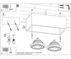 Sollux Lighting Lubinis šviestuvas QUATRO 2 iš natūralaus medžio